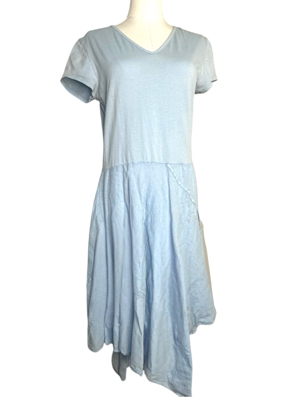 Inizio short Sleeve Linen Magic Dress light blue size Large